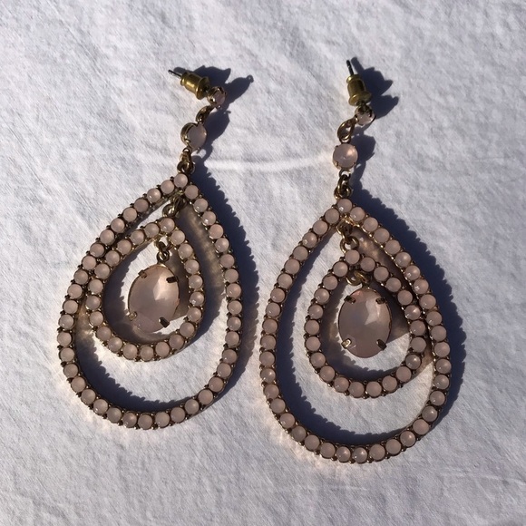 Blush Pink Date Night Earrings Crystal Sparkly - Picture 6 of 6